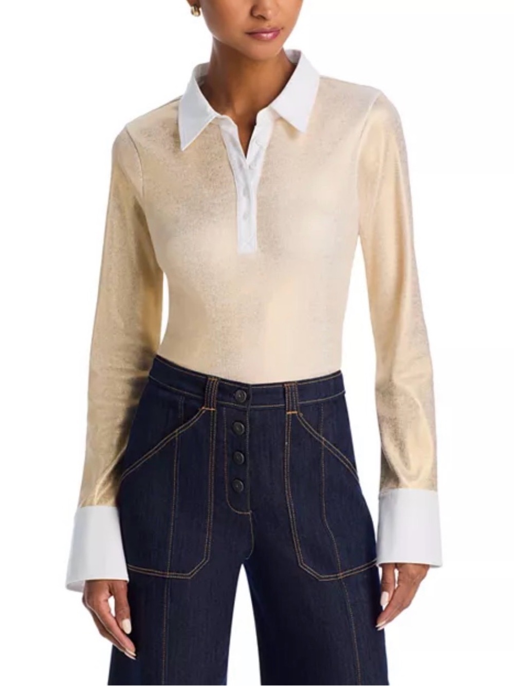 Cinq a Sept Jaden Foiled Top